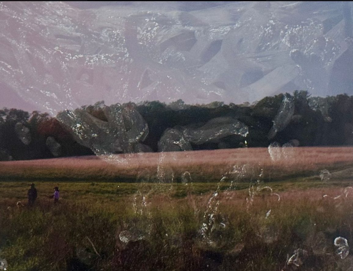 AP Photography: a field at dusk seen through textured glass