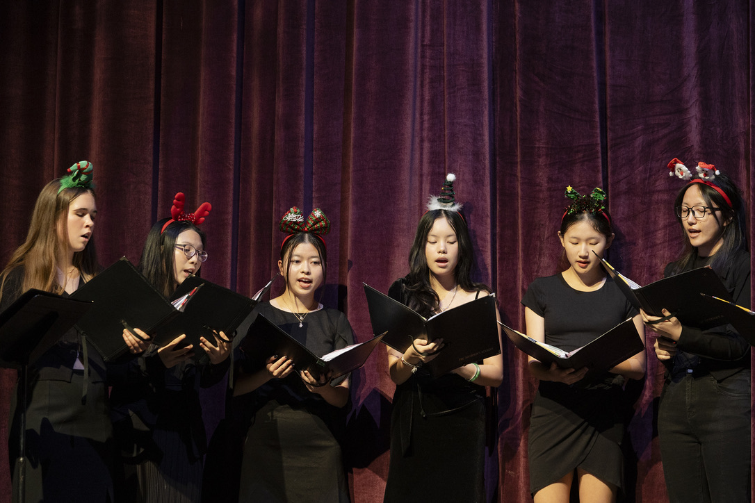 The choir performing at the holiday concert
